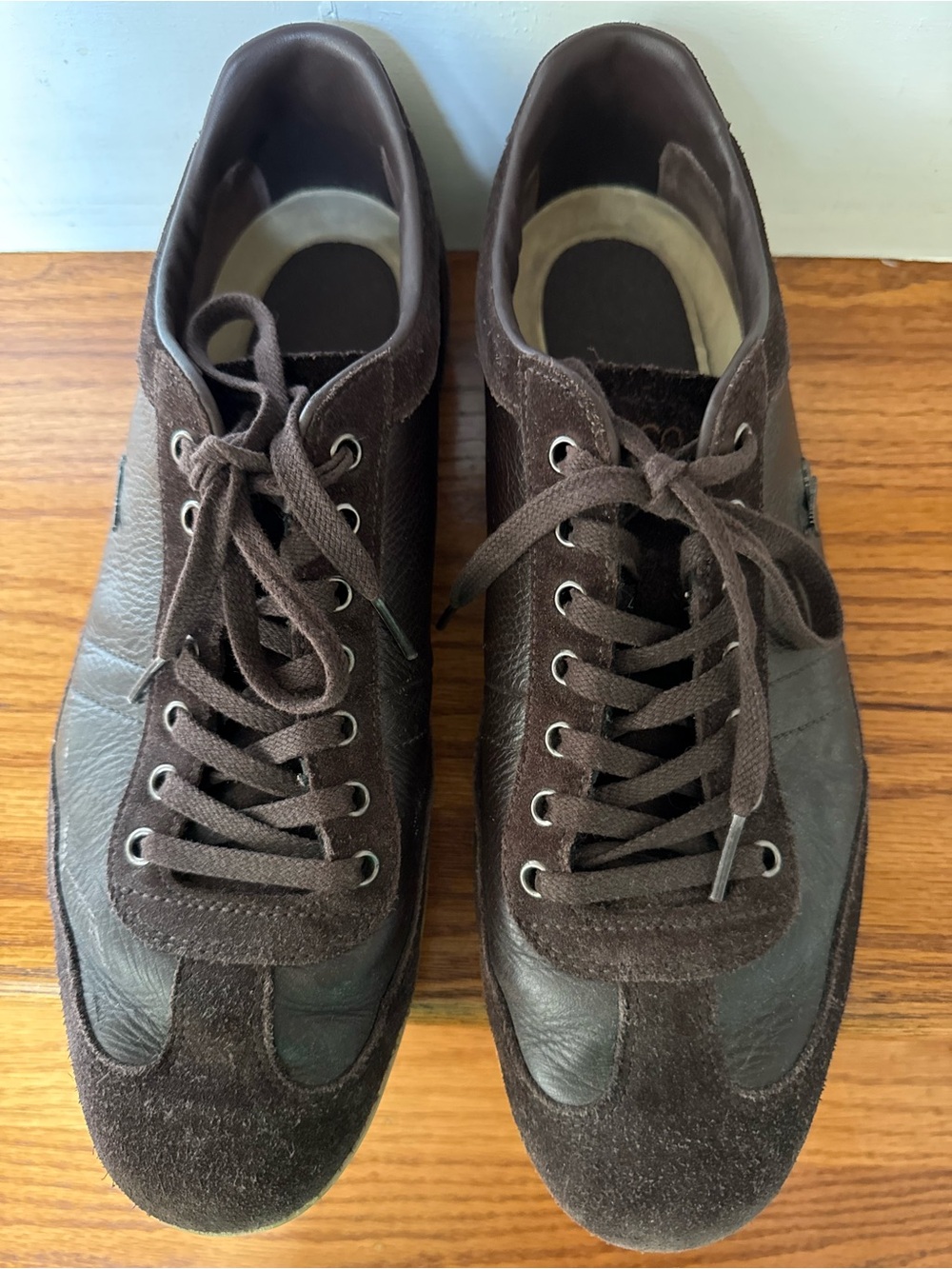 Lacoste Men's Brown Leather & Suede Lace-Up Sneakers